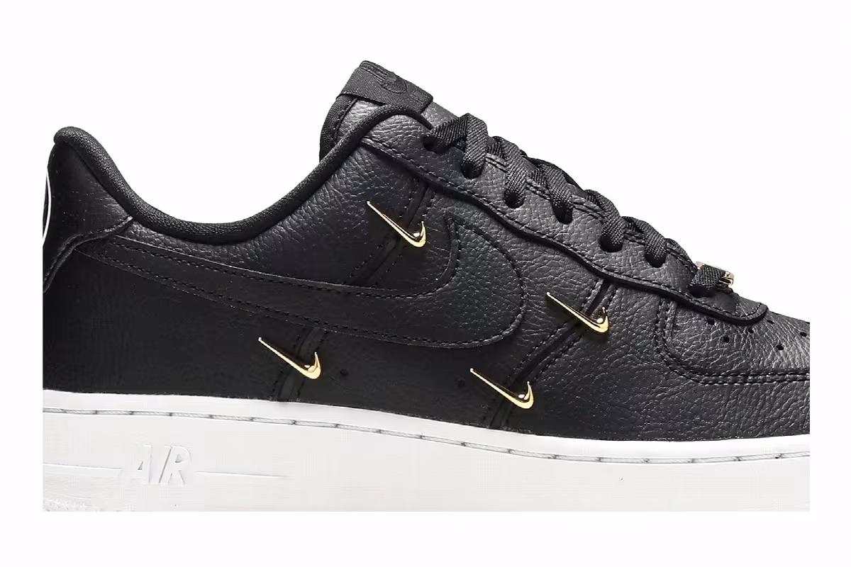 Nike Women's Air Force 1 Sisterhood - Black Metallic Gold, view 3