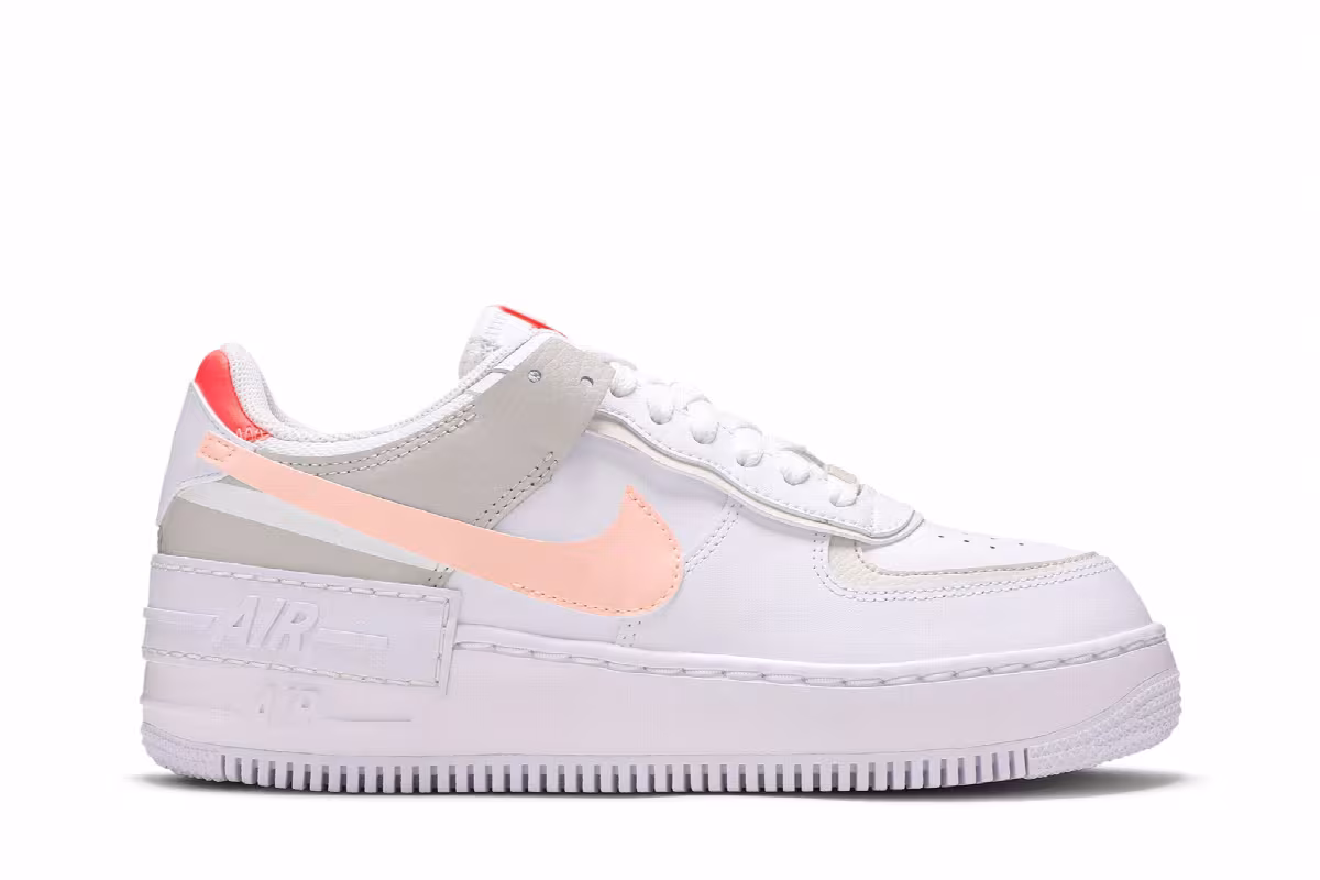 Nike Women's Air Force 1 Low Shadow White Bright Mango, view 2