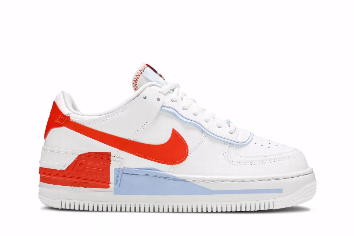 Nike Women's Air Force 1 Shadow SE Team Orange Blue, view 2