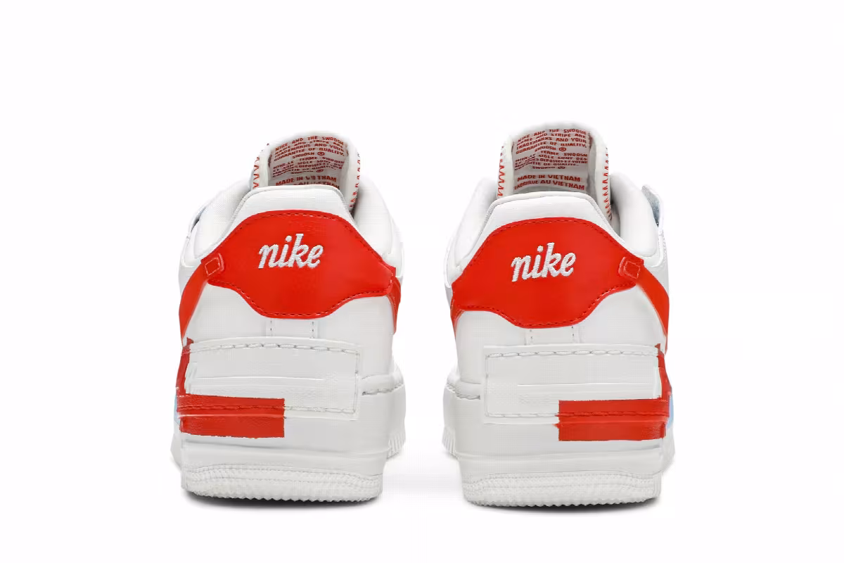 Nike Women's Air Force 1 Shadow SE Team Orange Blue, view 7