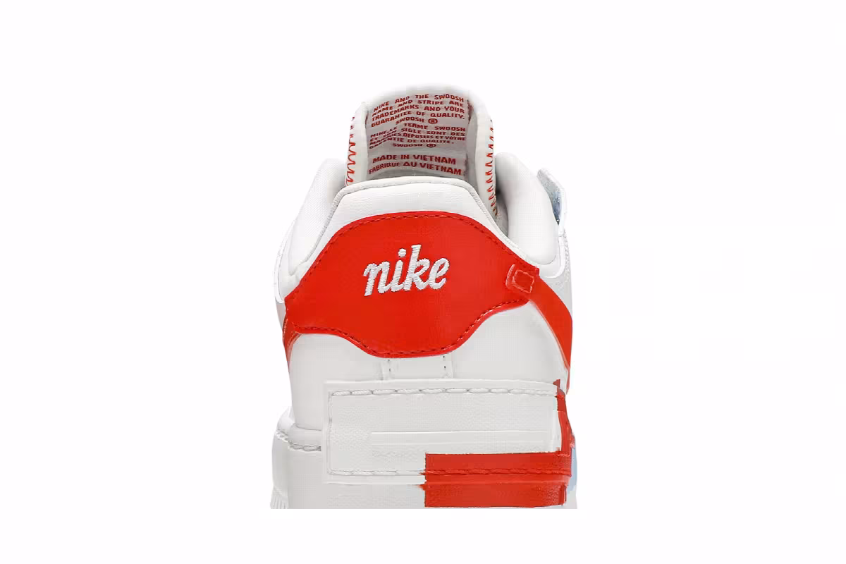 Nike Women's Air Force 1 Shadow SE Team Orange Blue, view 8
