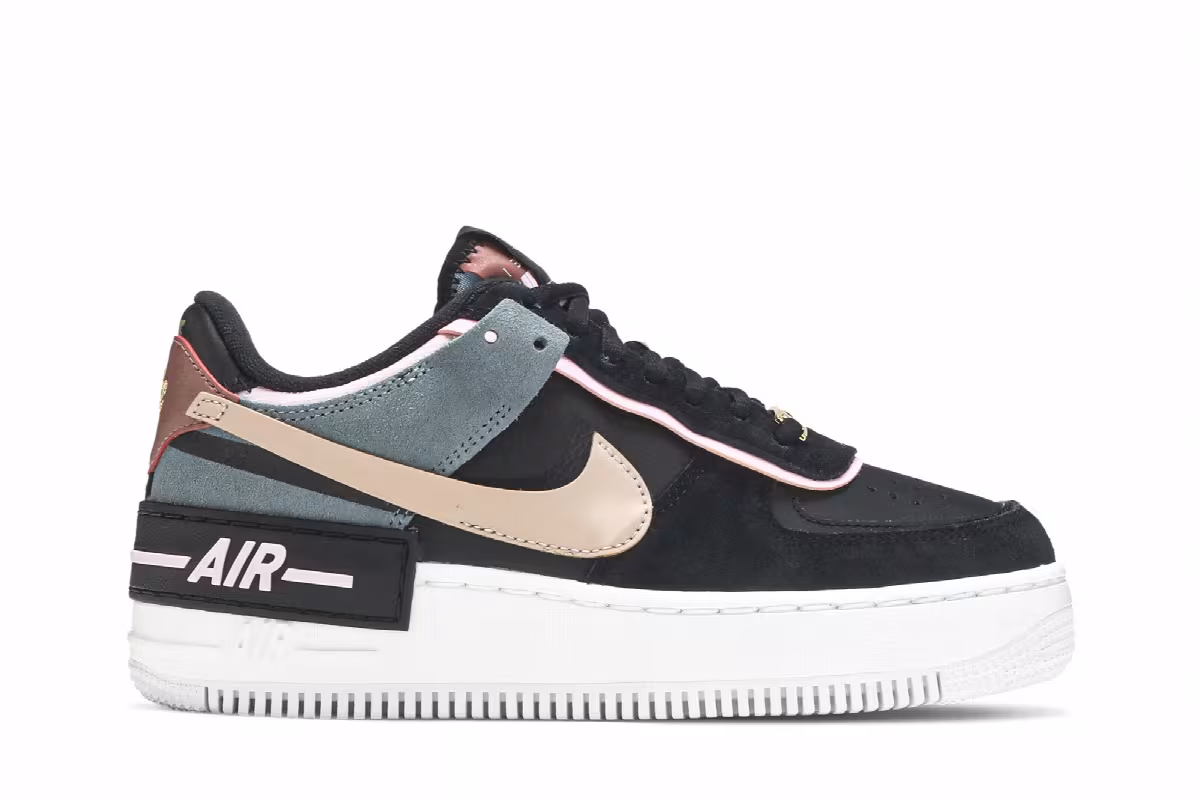 Nike Women's Air Force 1 Shadow Black Light Arctic Pink, view 2