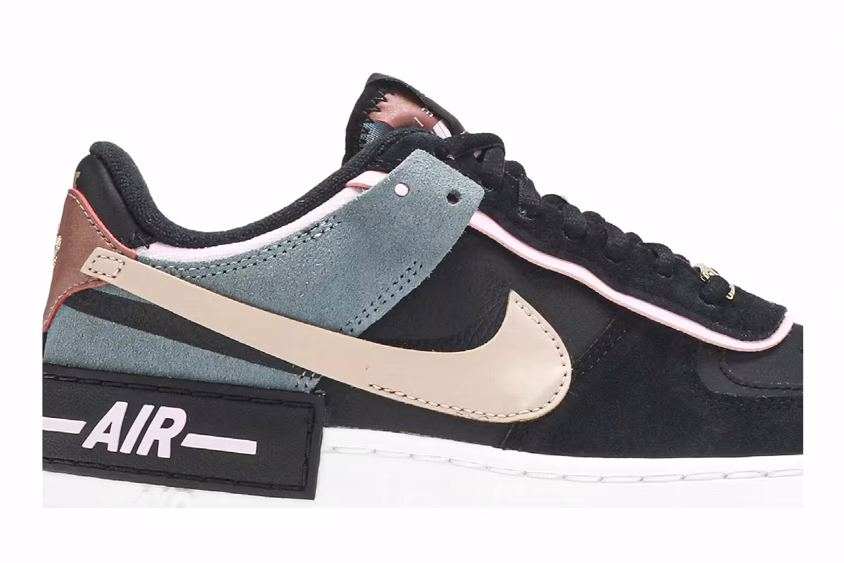 Nike Women's Air Force 1 Shadow Black Light Arctic Pink, view 3