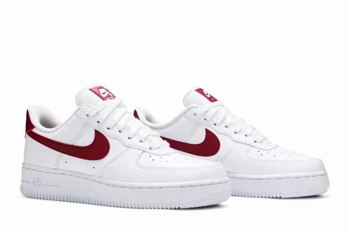 Nike Women's Air Force 1 White Noble Red, view 9