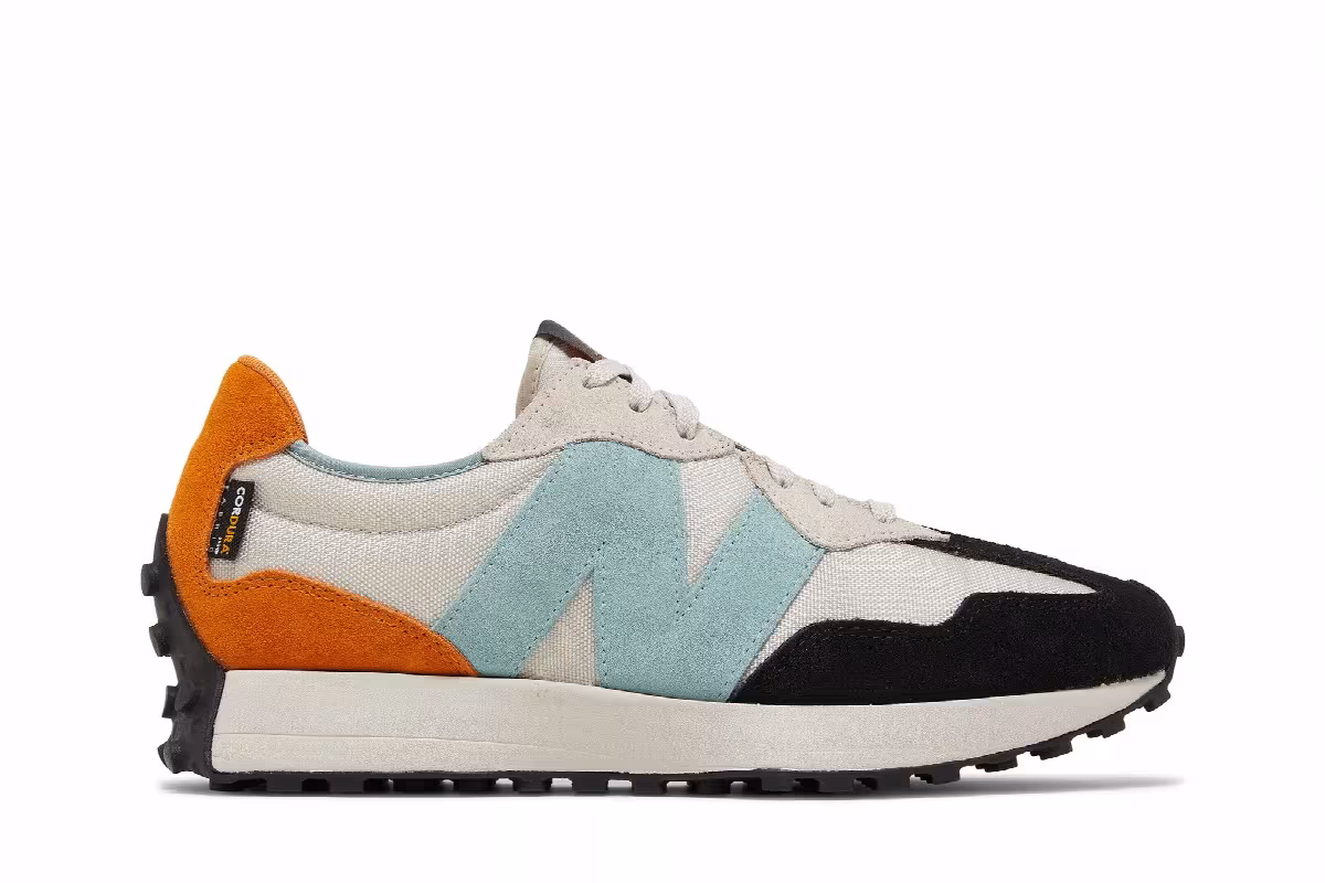 New Balance 327 Moonbeam Madras Orange, view 2