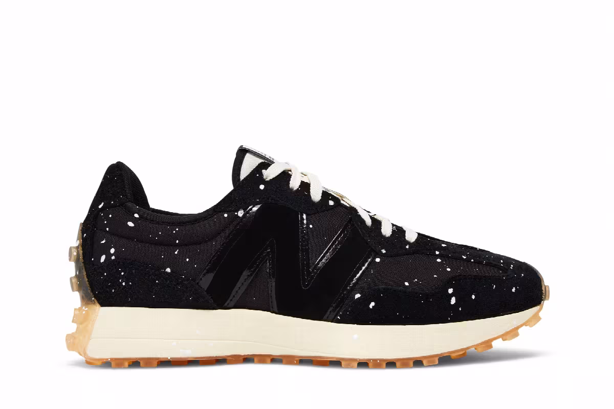 Joshua Vides x New Balance 327 Black Splatter, view 2
