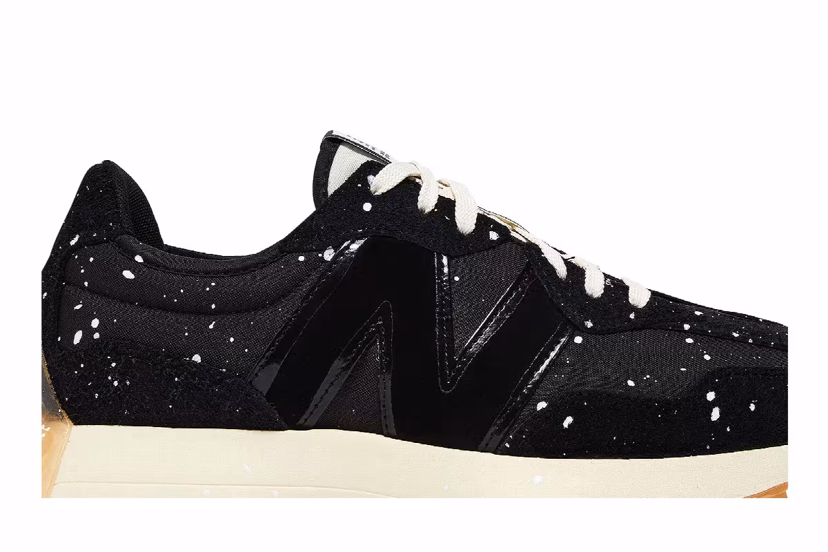 Joshua Vides x New Balance 327 Black Splatter, view 3