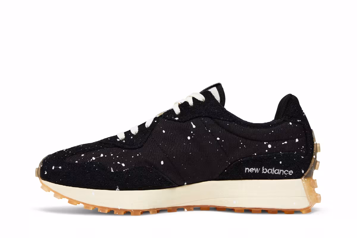Joshua Vides x New Balance 327 Black Splatter, view 4