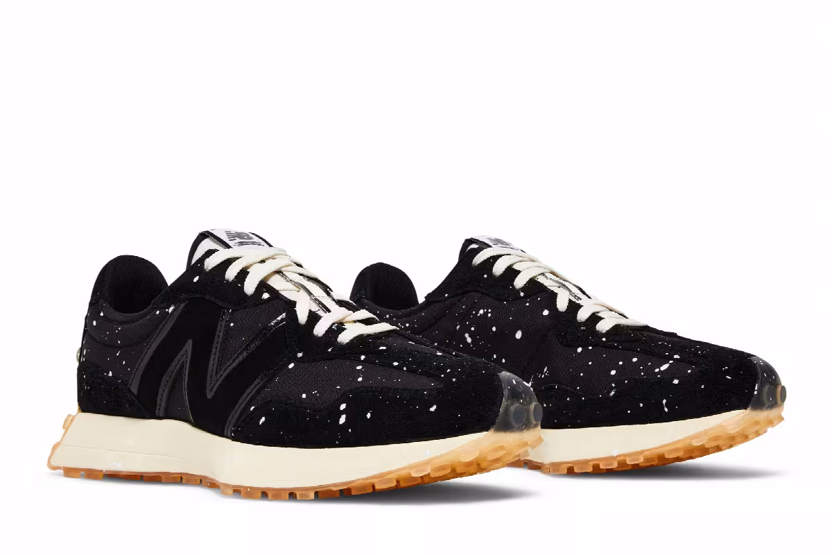 Joshua Vides x New Balance 327 Black Splatter, view 9