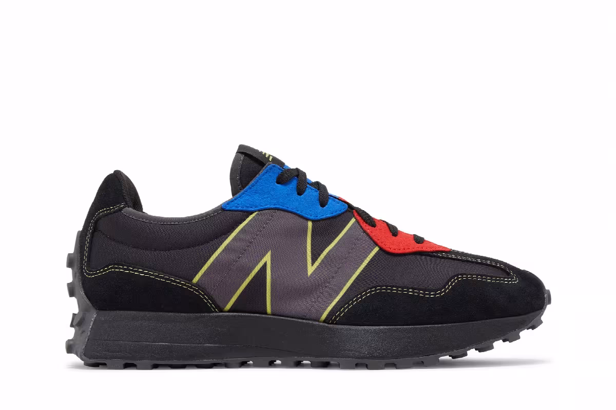 New Balance 327 Black Red Blue, view 2