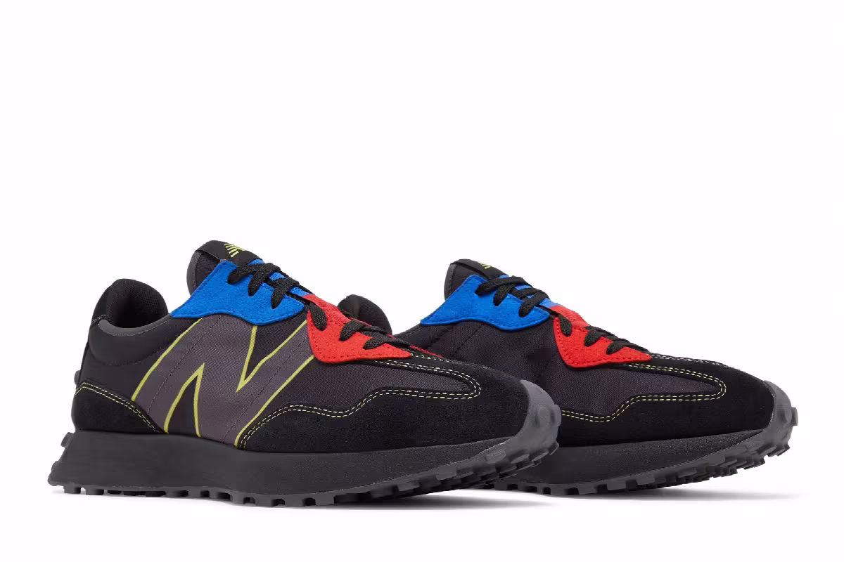 New Balance 327 Black Red Blue, view 9