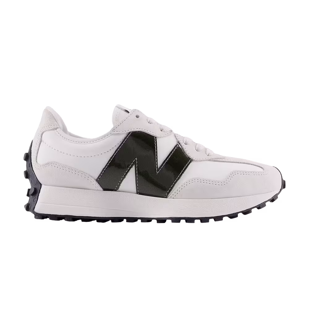 New Balance Women's 327 White Dark Green
