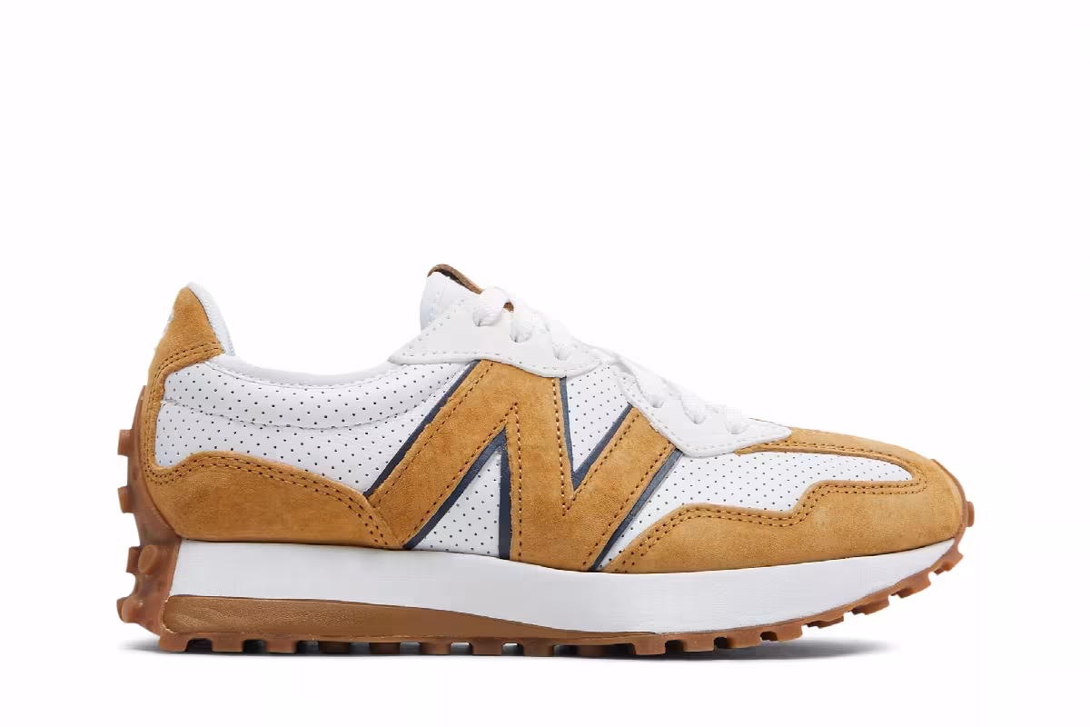 Bandier x New Balance Women's 327 White Workwear, view 2