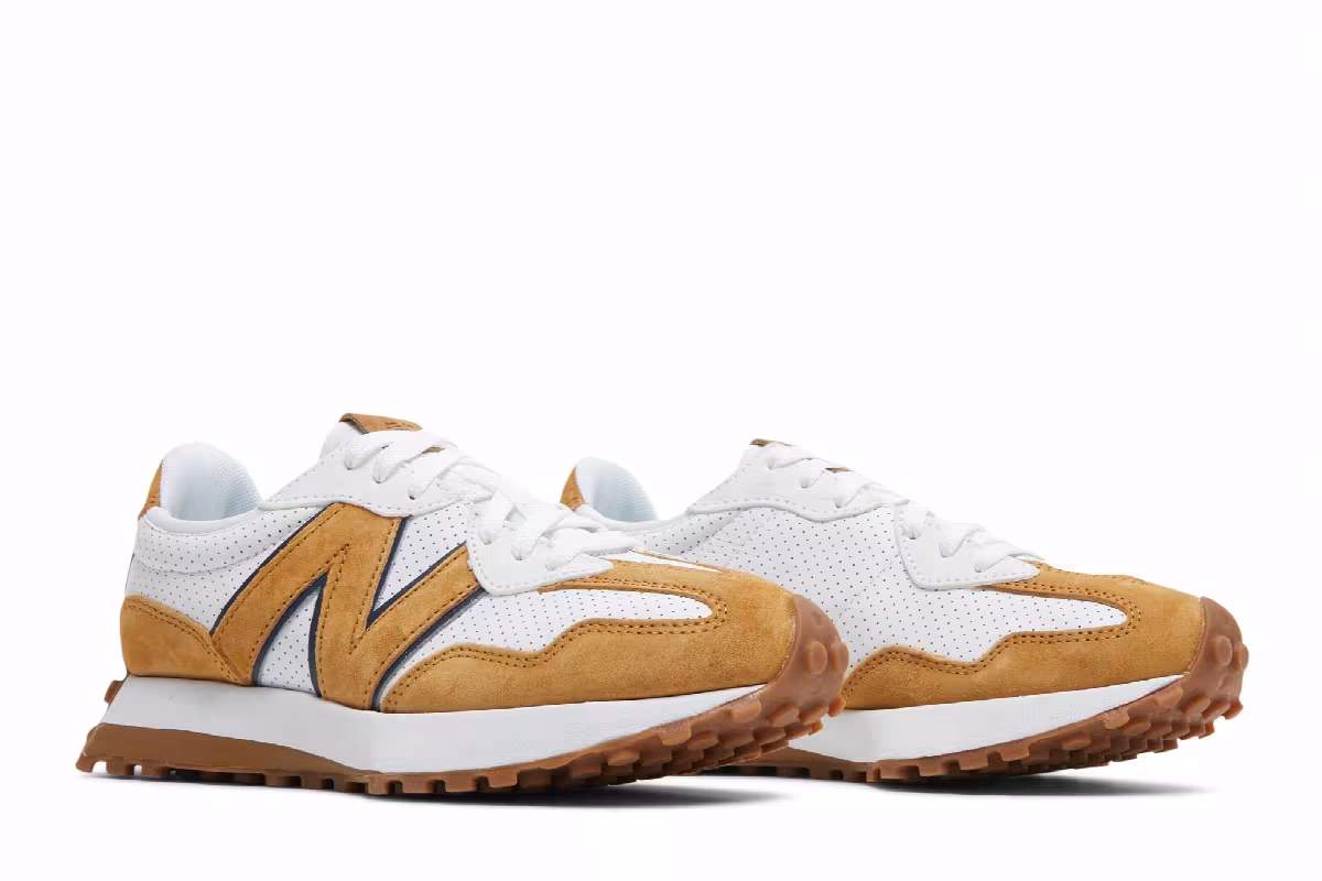 Bandier x New Balance Women's 327 White Workwear, view 9
