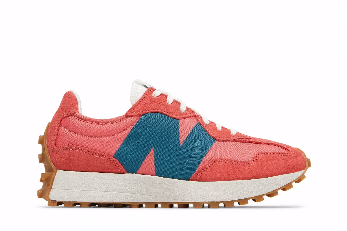 New Balance Women's 327 Red Teal, view 2