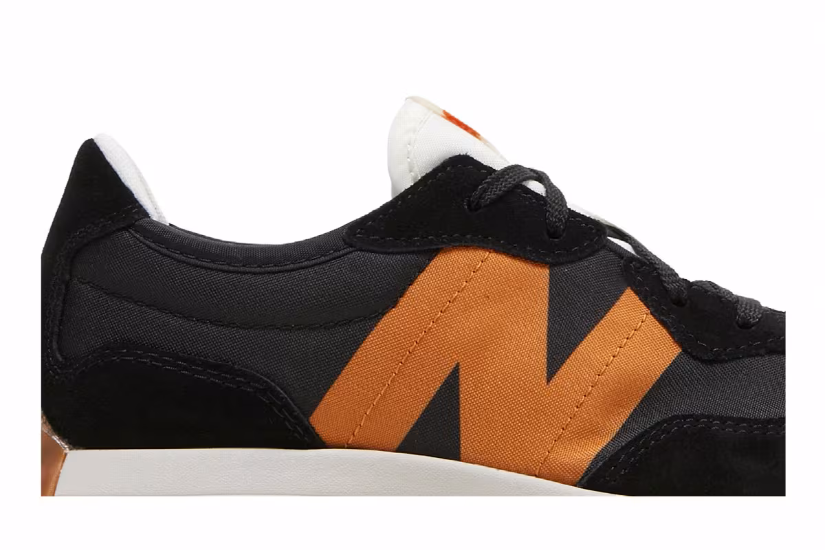 New Balance 327 Big Kid Black Madras Orange, view 3