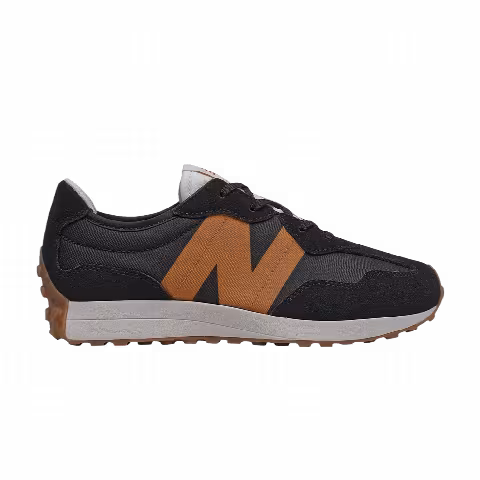 New Balance 327 Big Kid Wide 'Black Madras Orange'