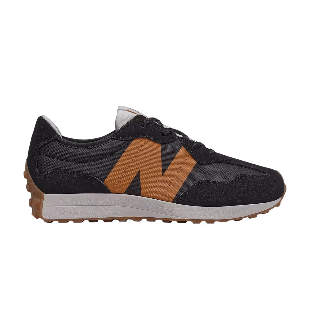 New Balance 327 Big Kid Wide Black Madras Orange