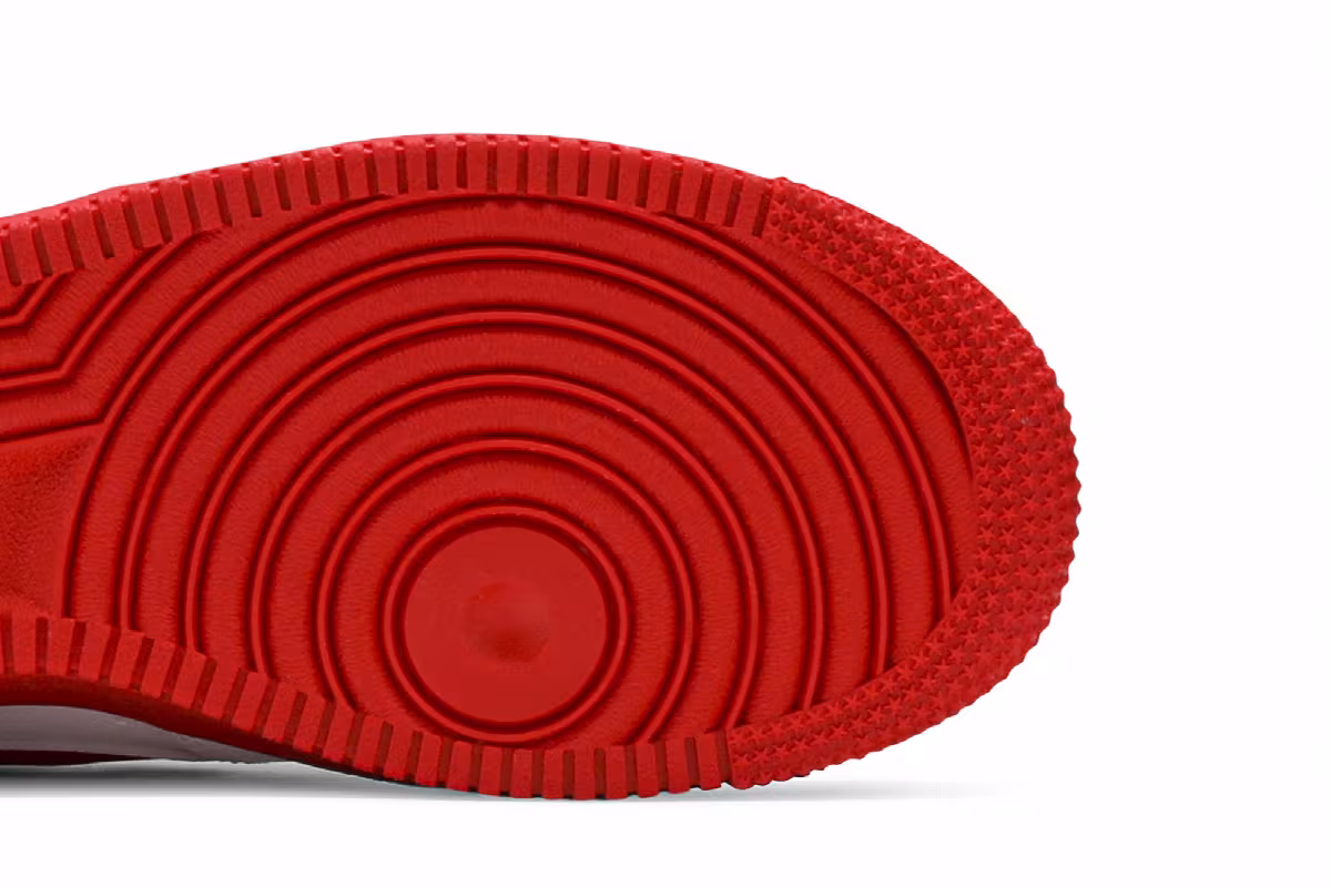 Nike Air Force 1 GS White Red Sole, view 6