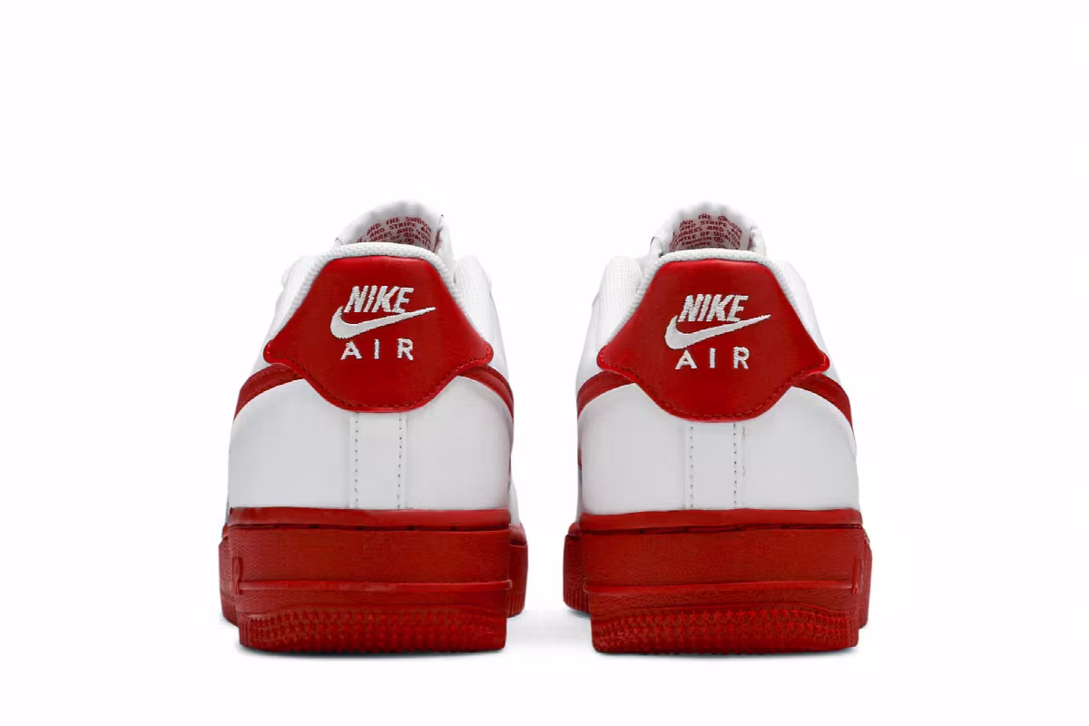 Nike Air Force 1 GS White Red Sole, view 7