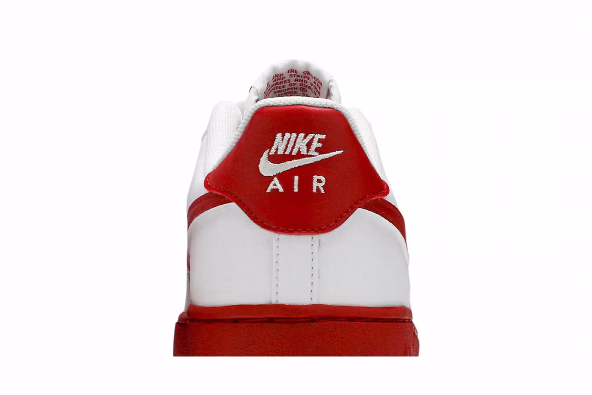 Nike Air Force 1 GS White Red Sole, view 8
