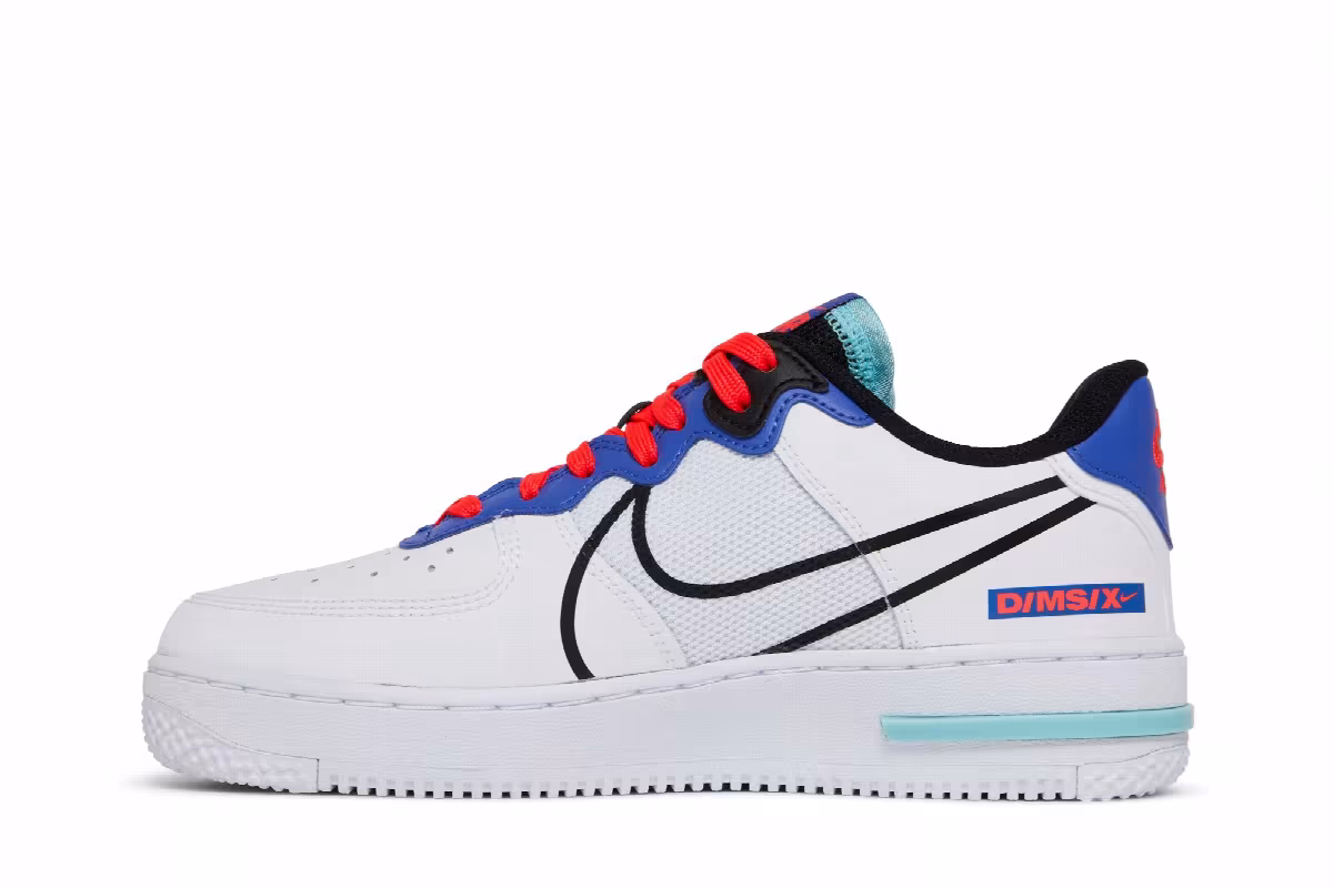 Nike Air Force 1 React GS Astronomy Blue Laser Crimson, view 4