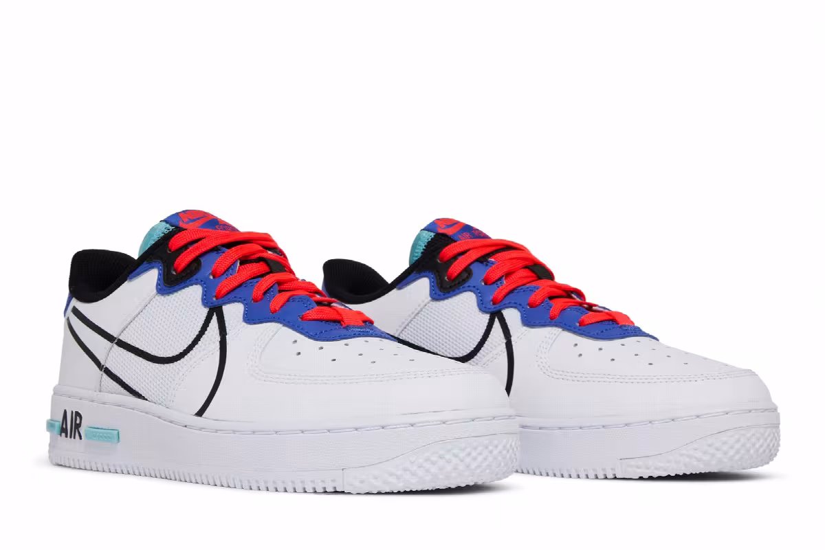 Nike Air Force 1 React GS Astronomy Blue Laser Crimson, view 9