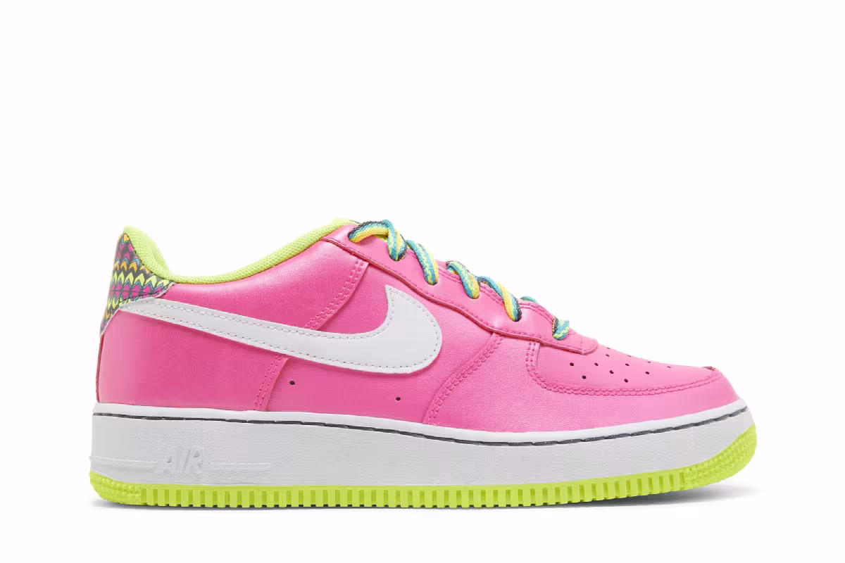 Nike Air Force 1 GS Pink Blast Volt, view 2