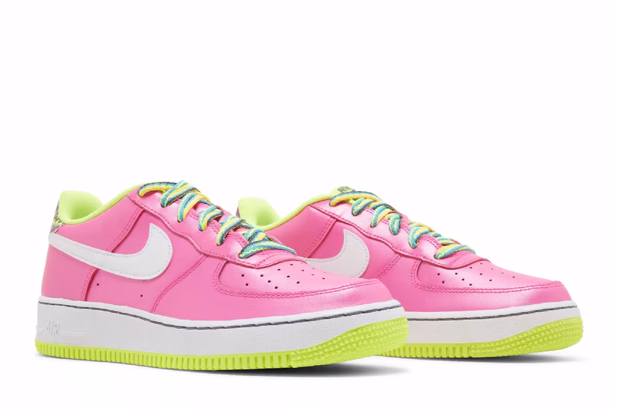 Nike Air Force 1 GS Pink Blast Volt, view 9