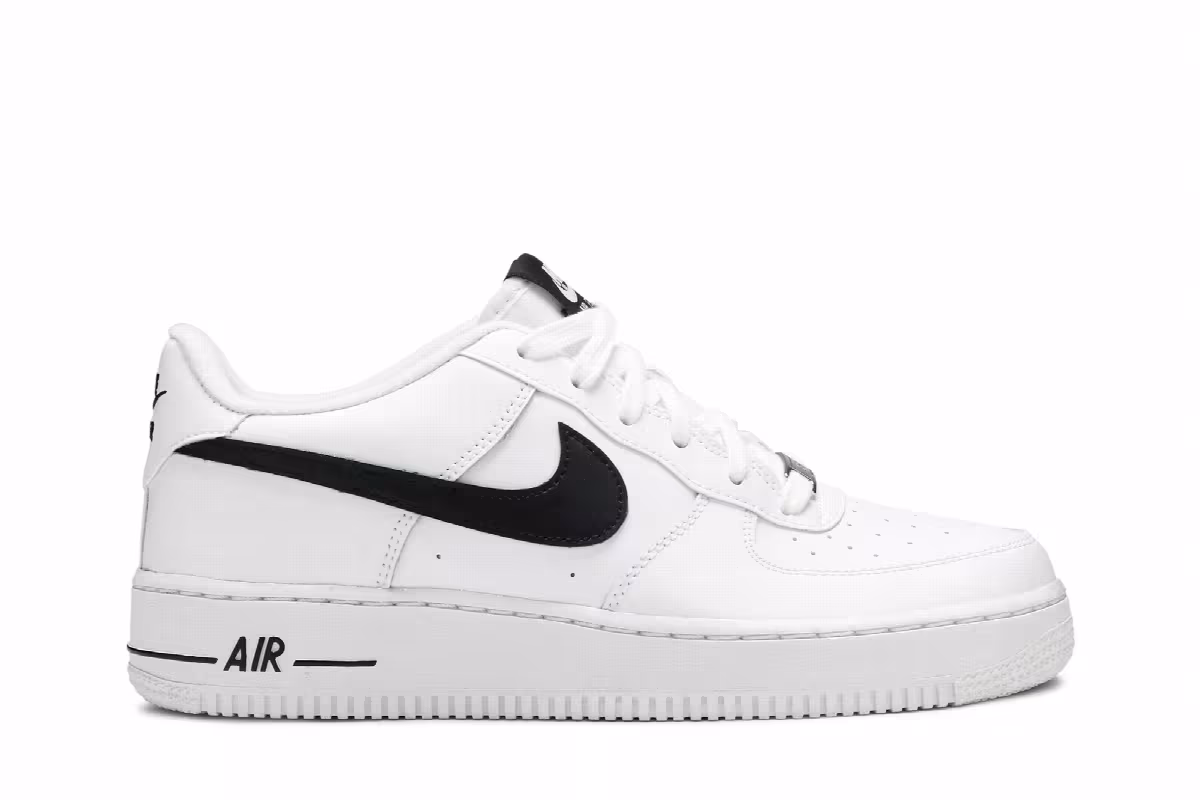 Nike Air Force 1 GS White Black, view 2