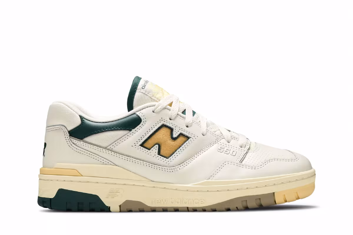 Aimé Leon Dore x New Balance 550 Green Yellow, view 2