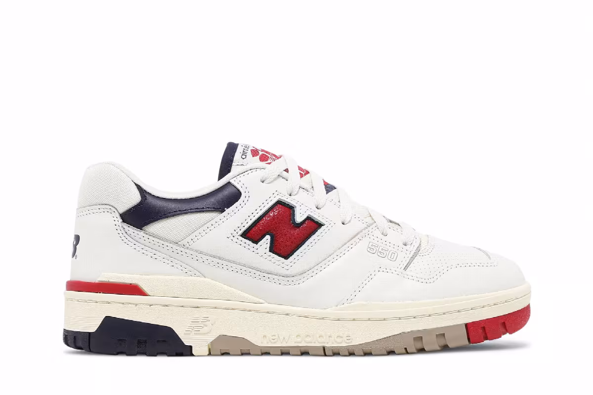 Aimé Leon Dore x New Balance 550 Red Navy, view 2