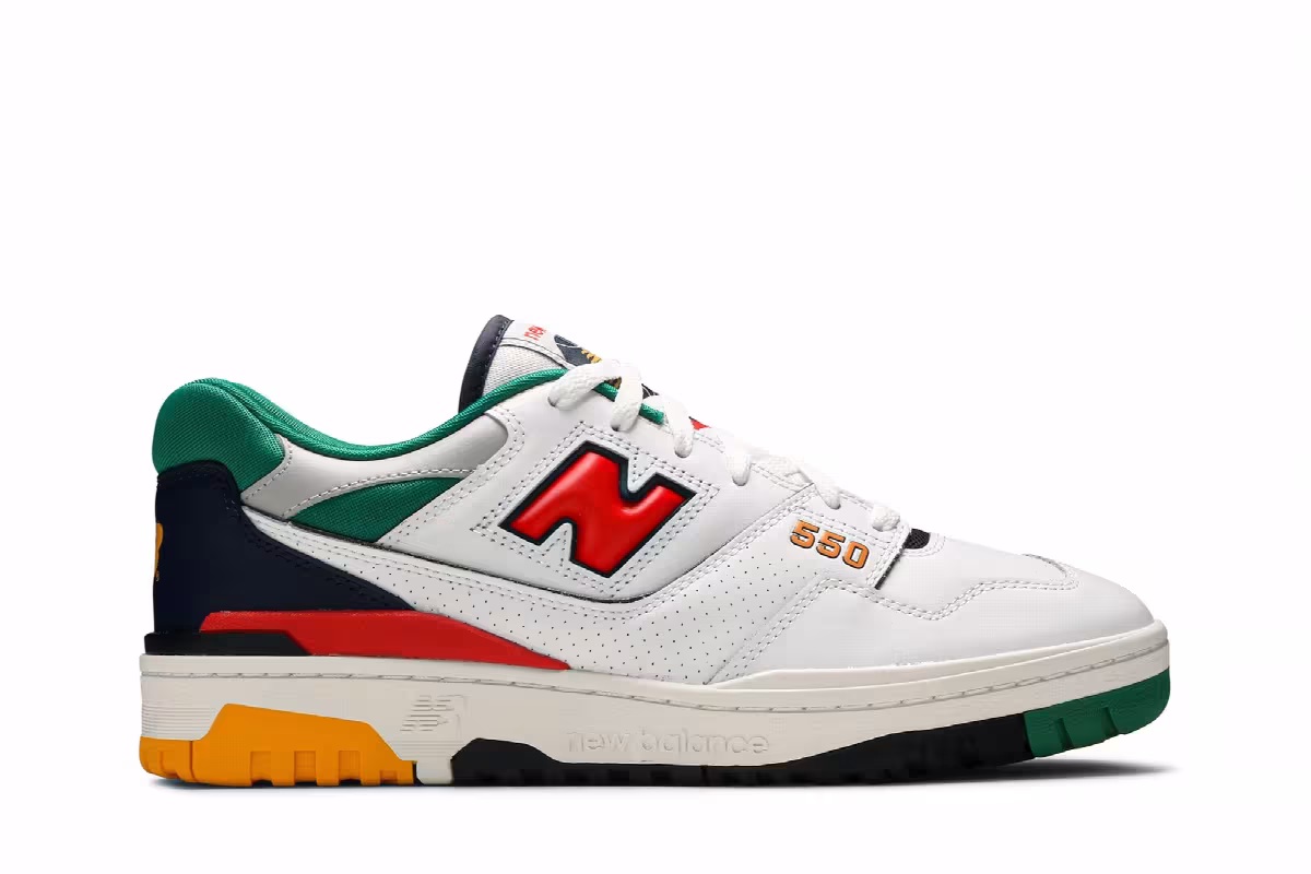 New Balance 550 Oak Leaf Green Red, view 2