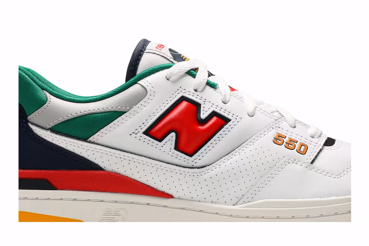 New Balance 550 Oak Leaf Green Red, view 3