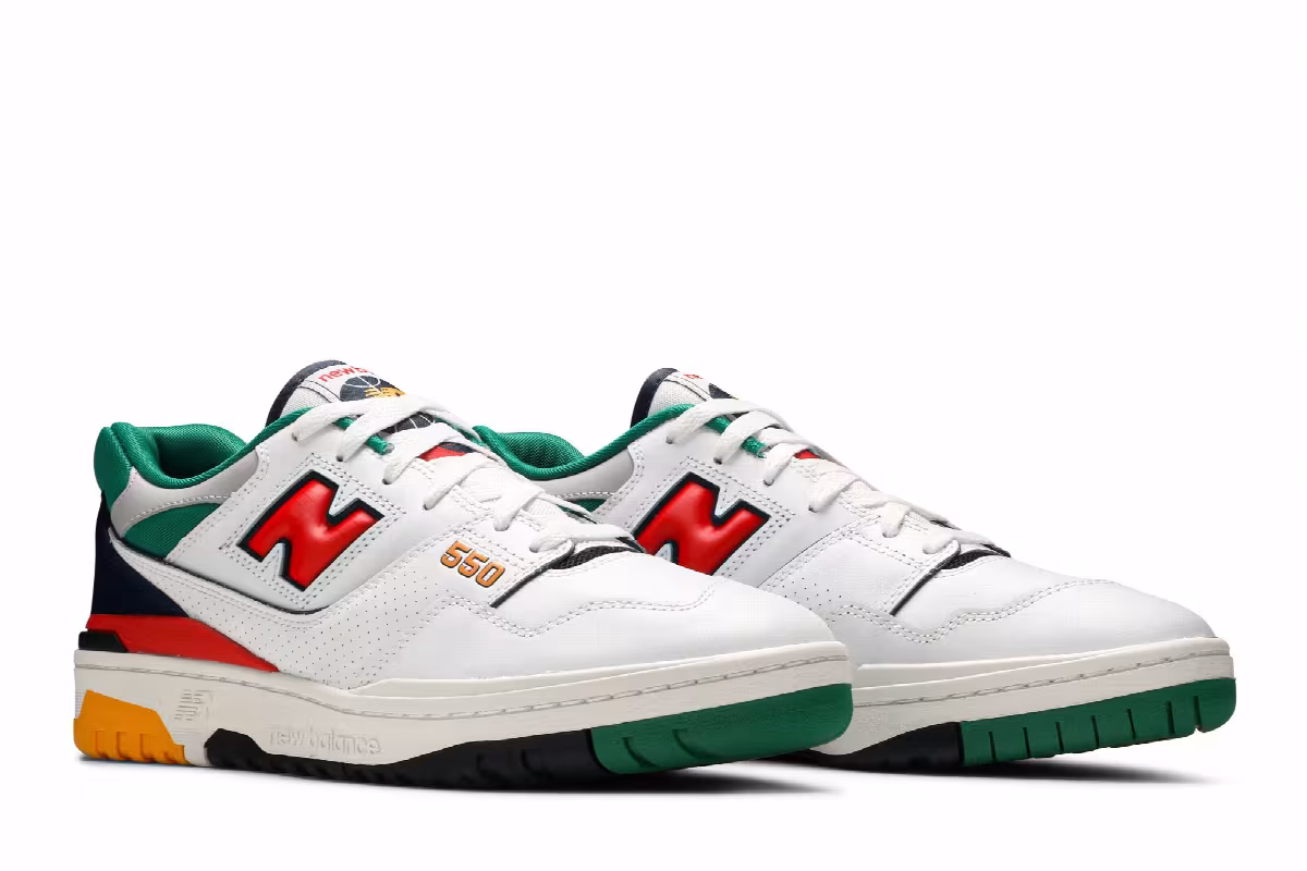 New Balance 550 Oak Leaf Green Red, view 9