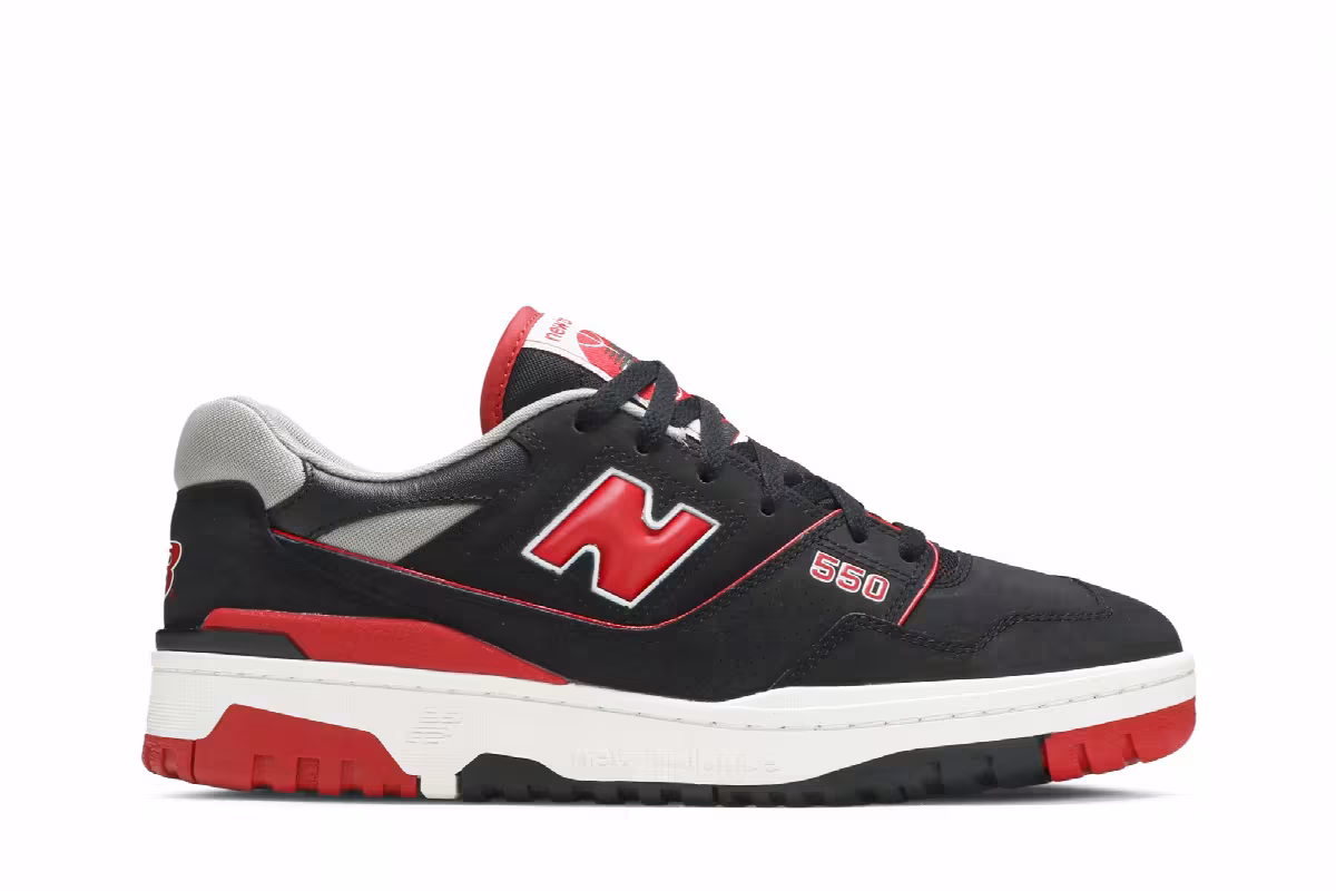New Balance 550 Black Red, view 2