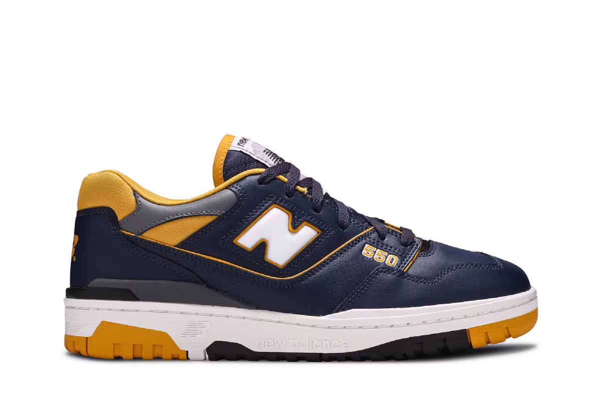 New Balance 550 Navy Yellow, view 2