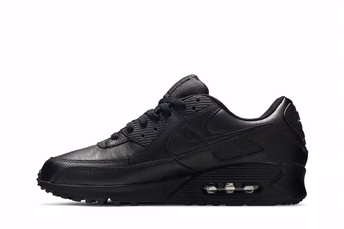 Nike Air Max 90 Leather Triple Black, view 4