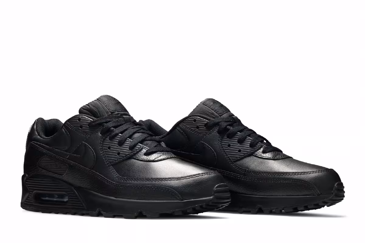 Nike Air Max 90 Leather Triple Black, view 9