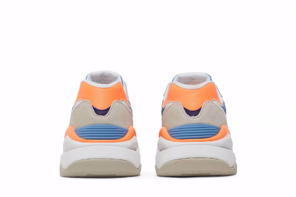 New Balance Women's 57/40 White Orange Stellar Blue, view 7