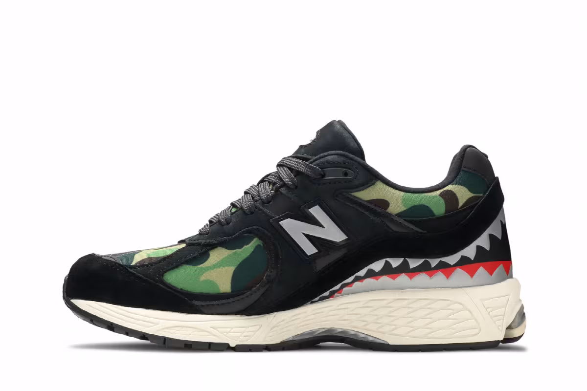 BAPE x New Balance 2002R Apes Together Strong - Black Camo, view 4