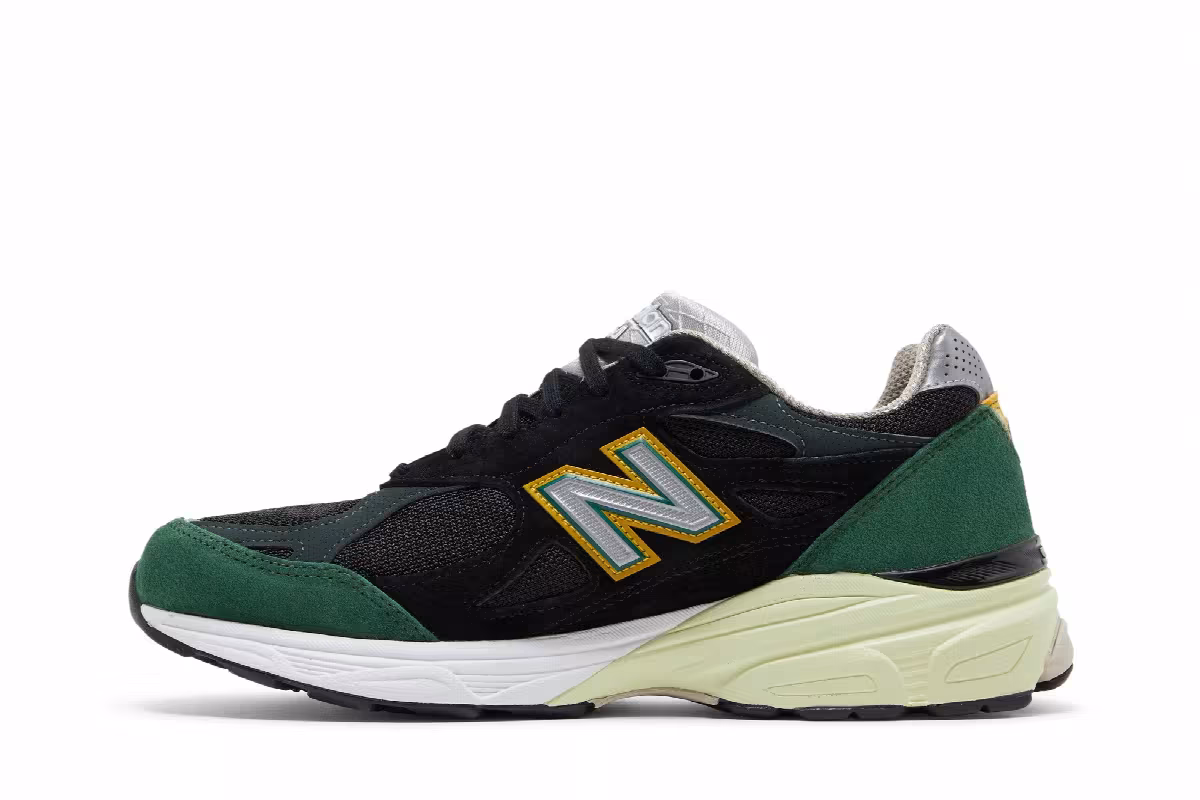 New Balance 990v3 Made In USA Black Green, view 4