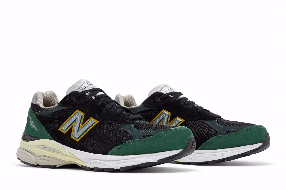 New Balance 990v3 Made In USA Black Green, view 9