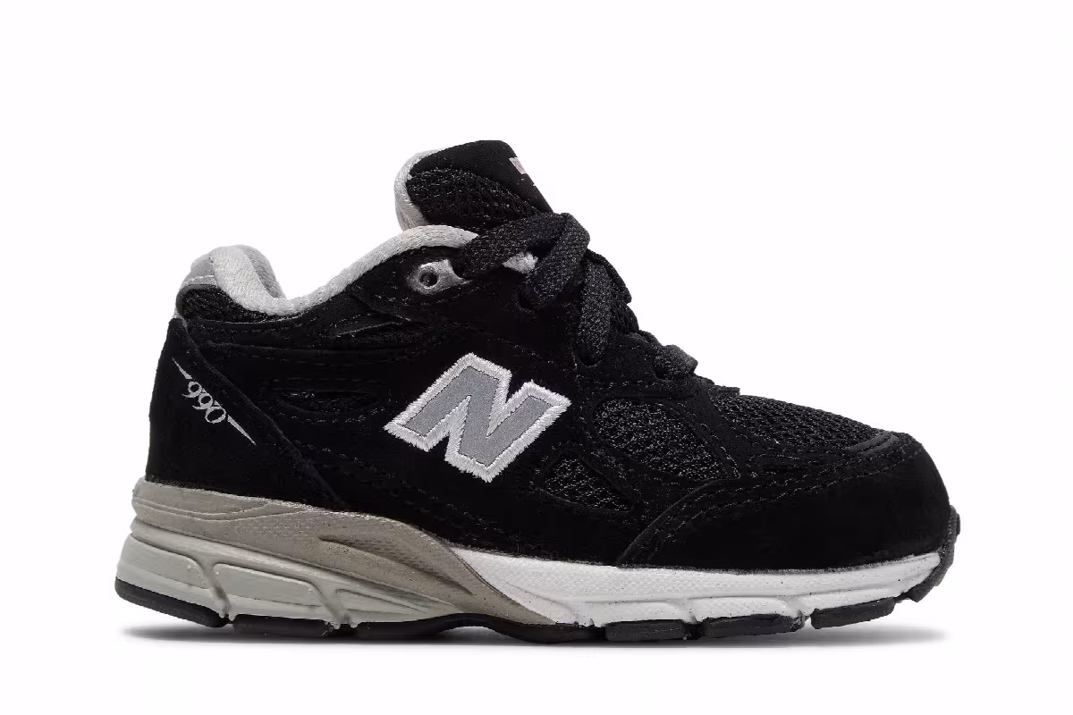 New Balance 990v3 Toddler Black, view 2