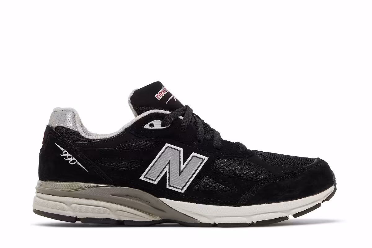 New Balance 990v3 Big Kid Black Grey, view 2
