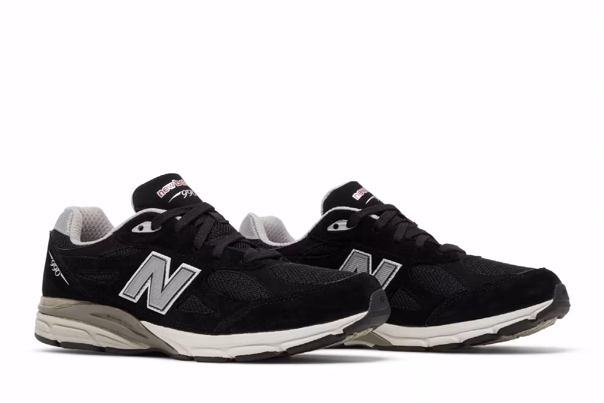New Balance 990v3 Big Kid Black Grey, view 9