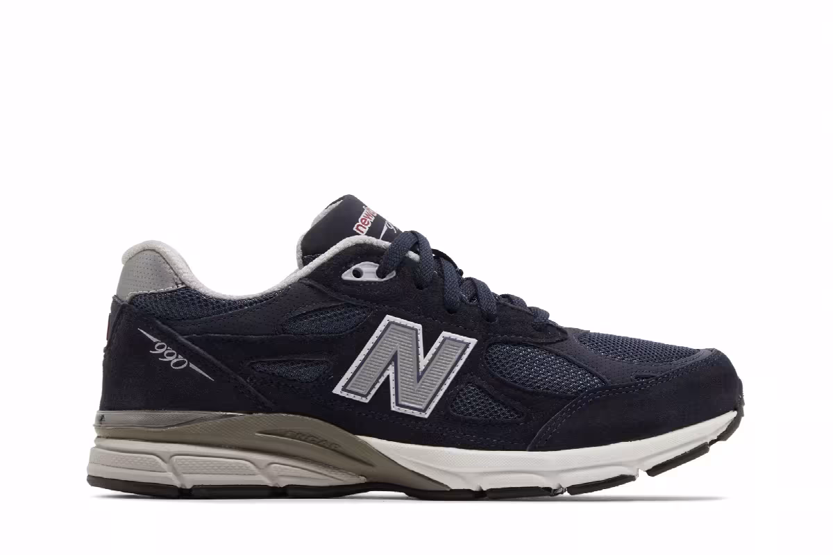 New Balance 990v3 Big Kid Navy, view 2