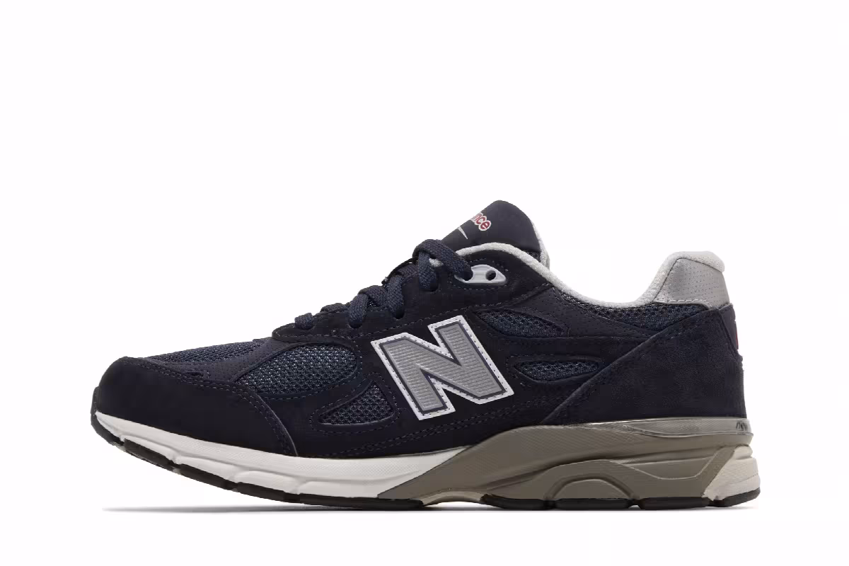 New Balance 990v3 Big Kid Navy, view 4