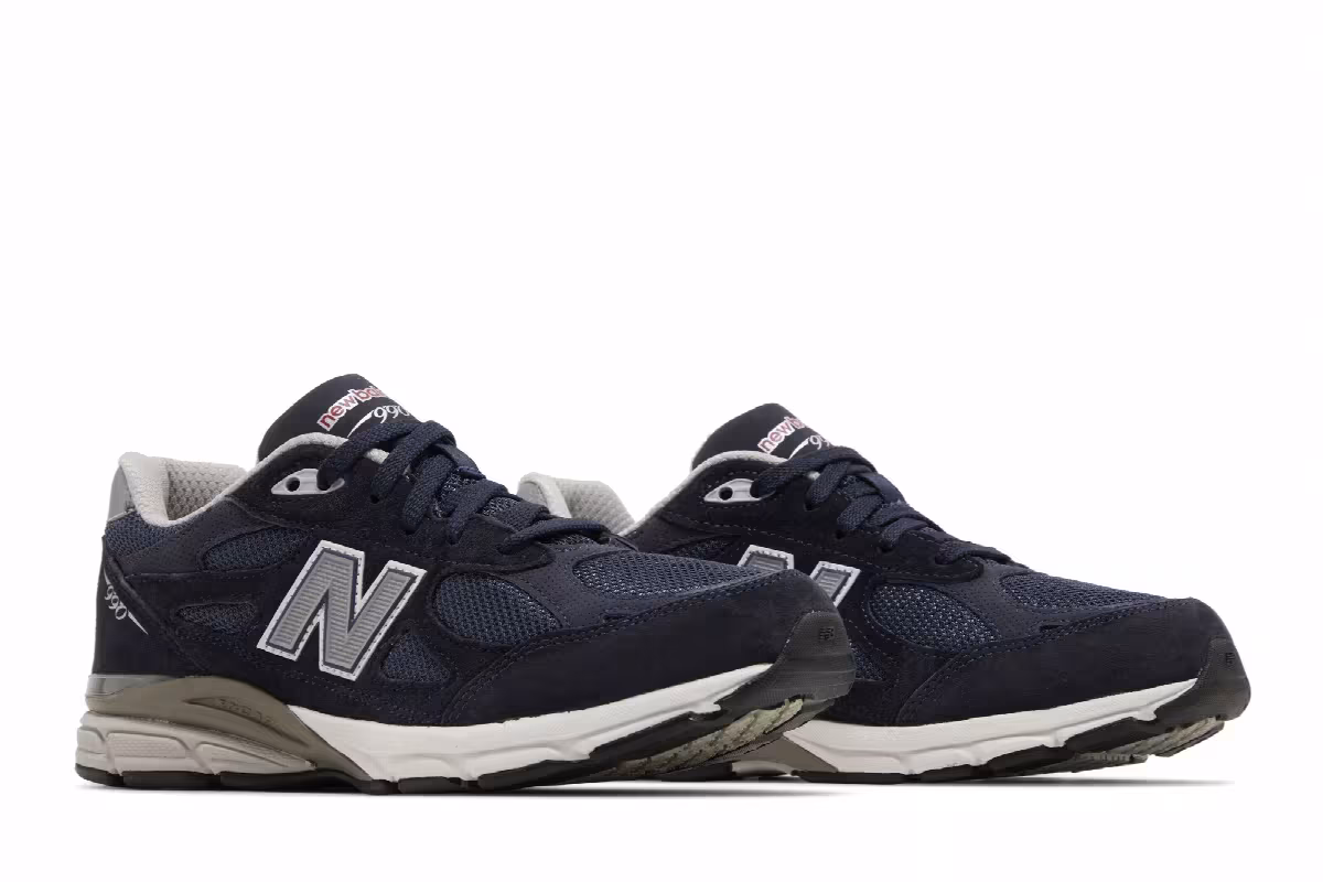 New Balance 990v3 Big Kid Navy, view 9