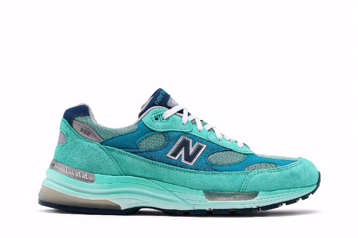 New Balance 992 Made in USA Blue Silver Metallic, view 2